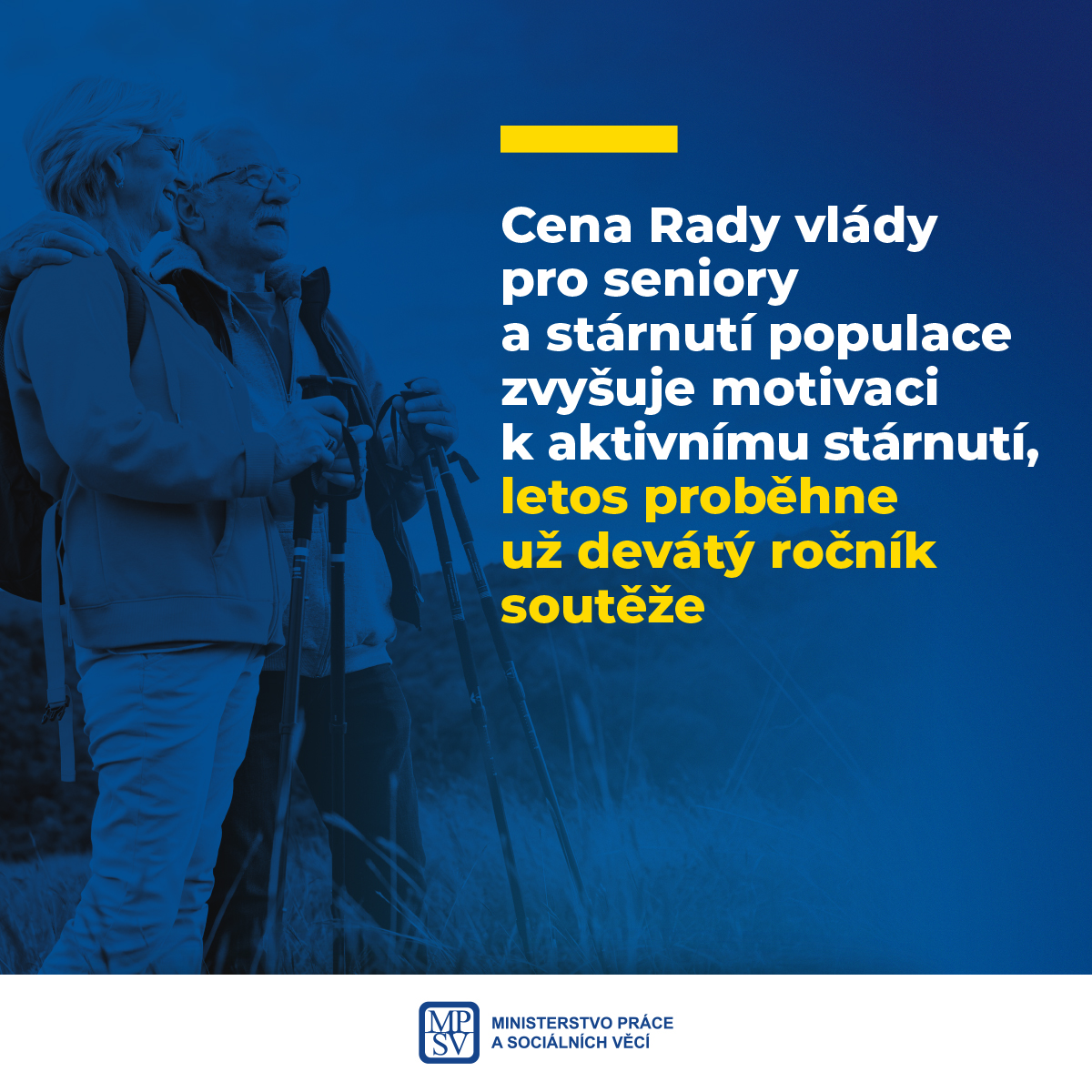 Cena Rady vlády pro seniory a stárnutí populace zvyšuje motivaci k aktivnímu stárnutí, letos proběhne už devátý ročník soutěže