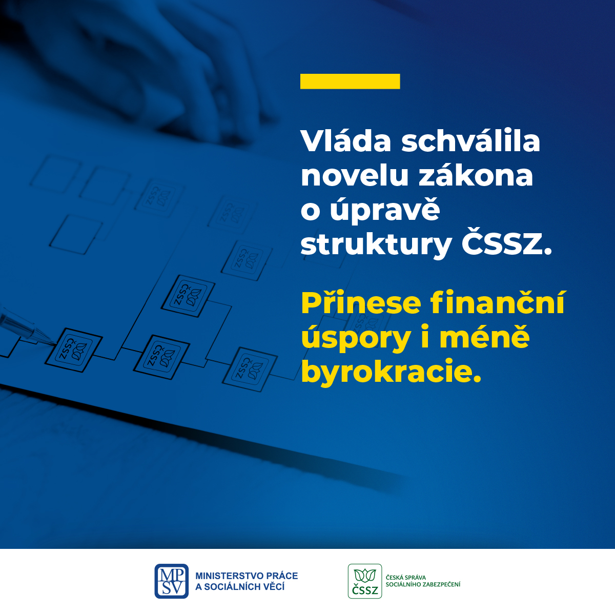 Vláda schválila novelu zákona o úpravě struktury ČSSZ. Přinese finanční úspory i méně byrokracie