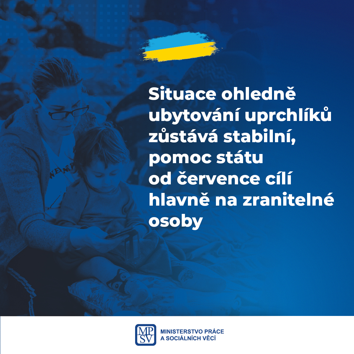 Situace ohledně ubytování uprchlíků zůstává stabilní, pomoc státu od července cílí hlavně na zranitelné osoby